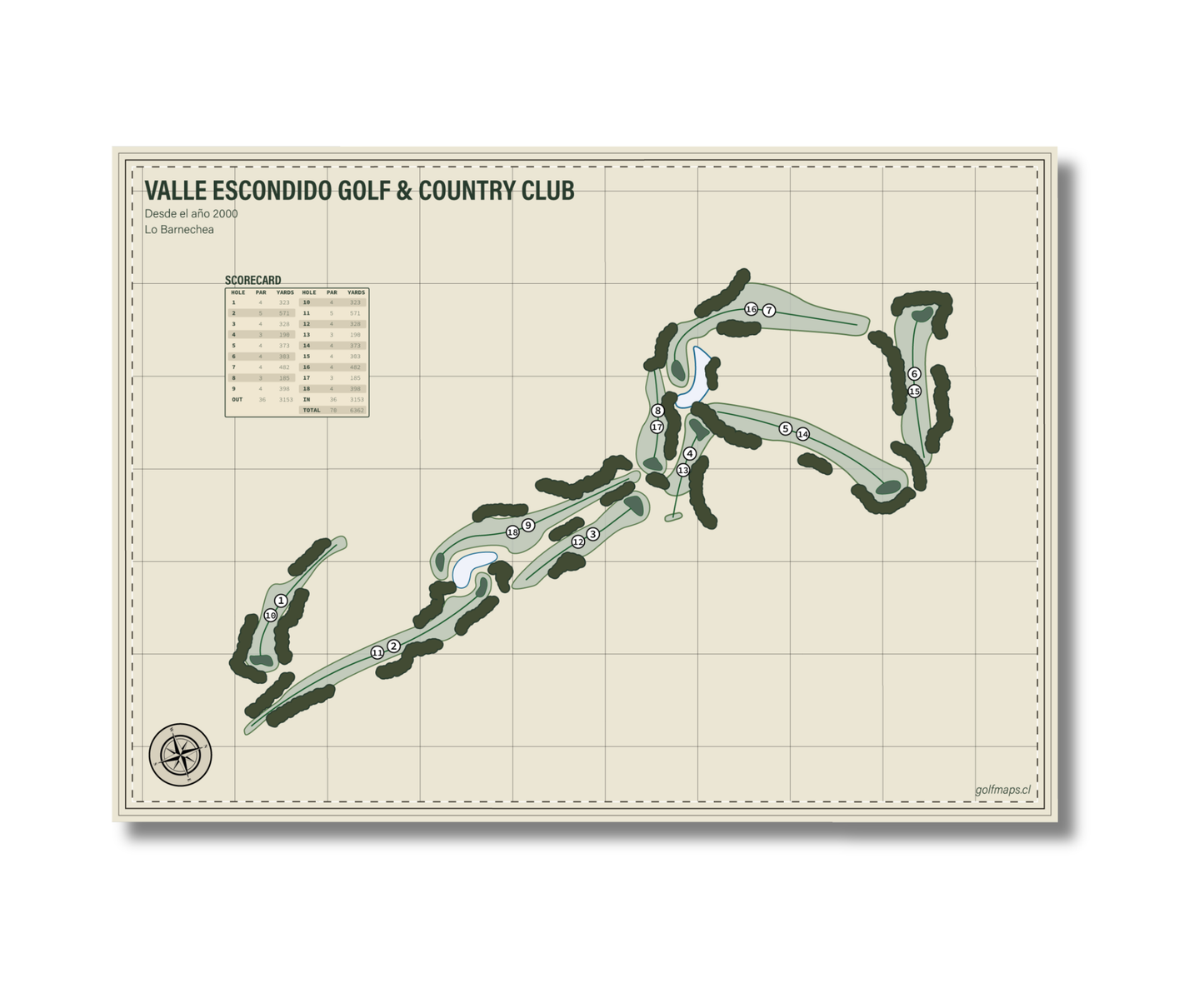 Lámina Club de golf Valle Escondido - Safari Series