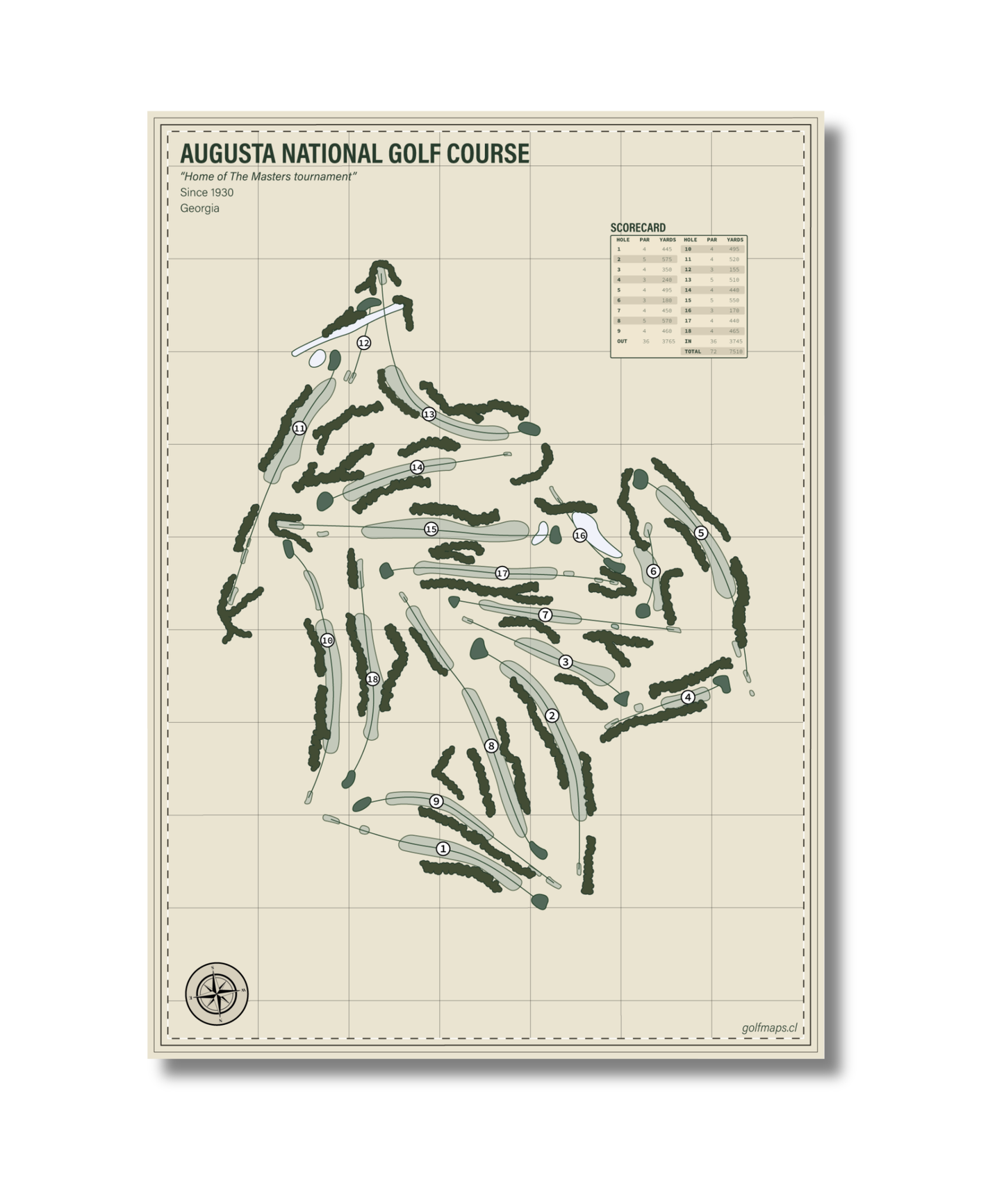 Lámina Augusta National Golf Course - Safari Series