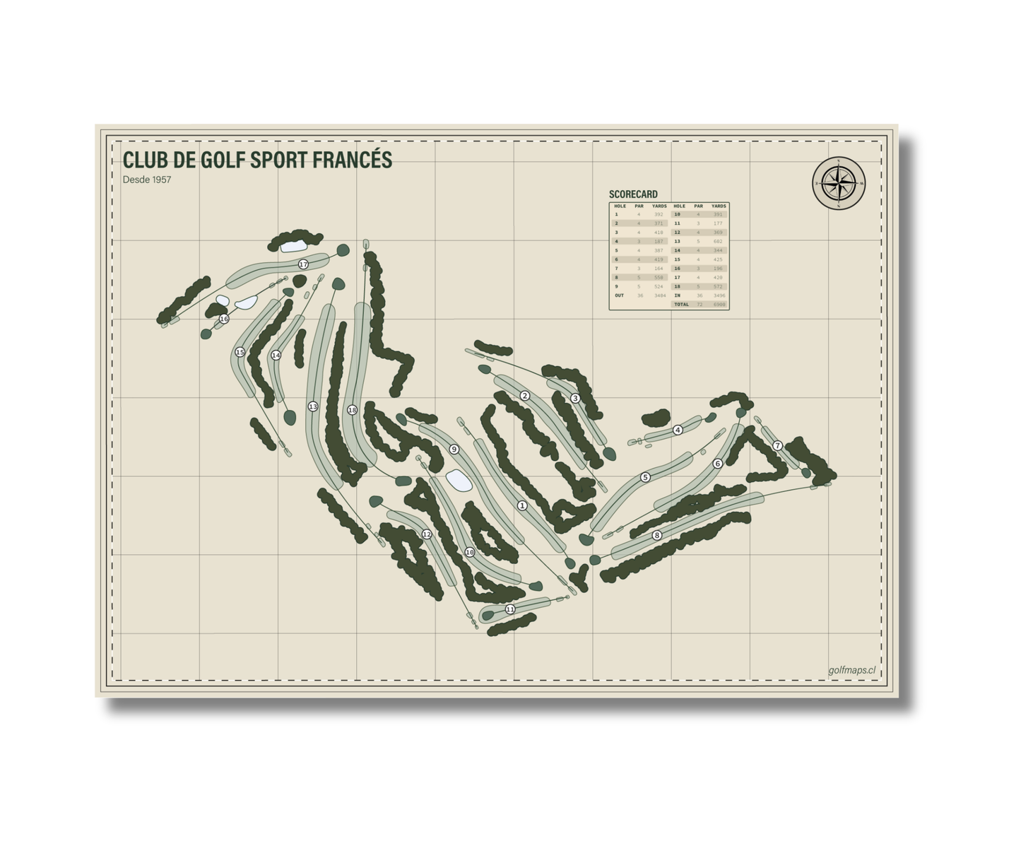 Lámina Club de Golf Sport Francés - Safari Series