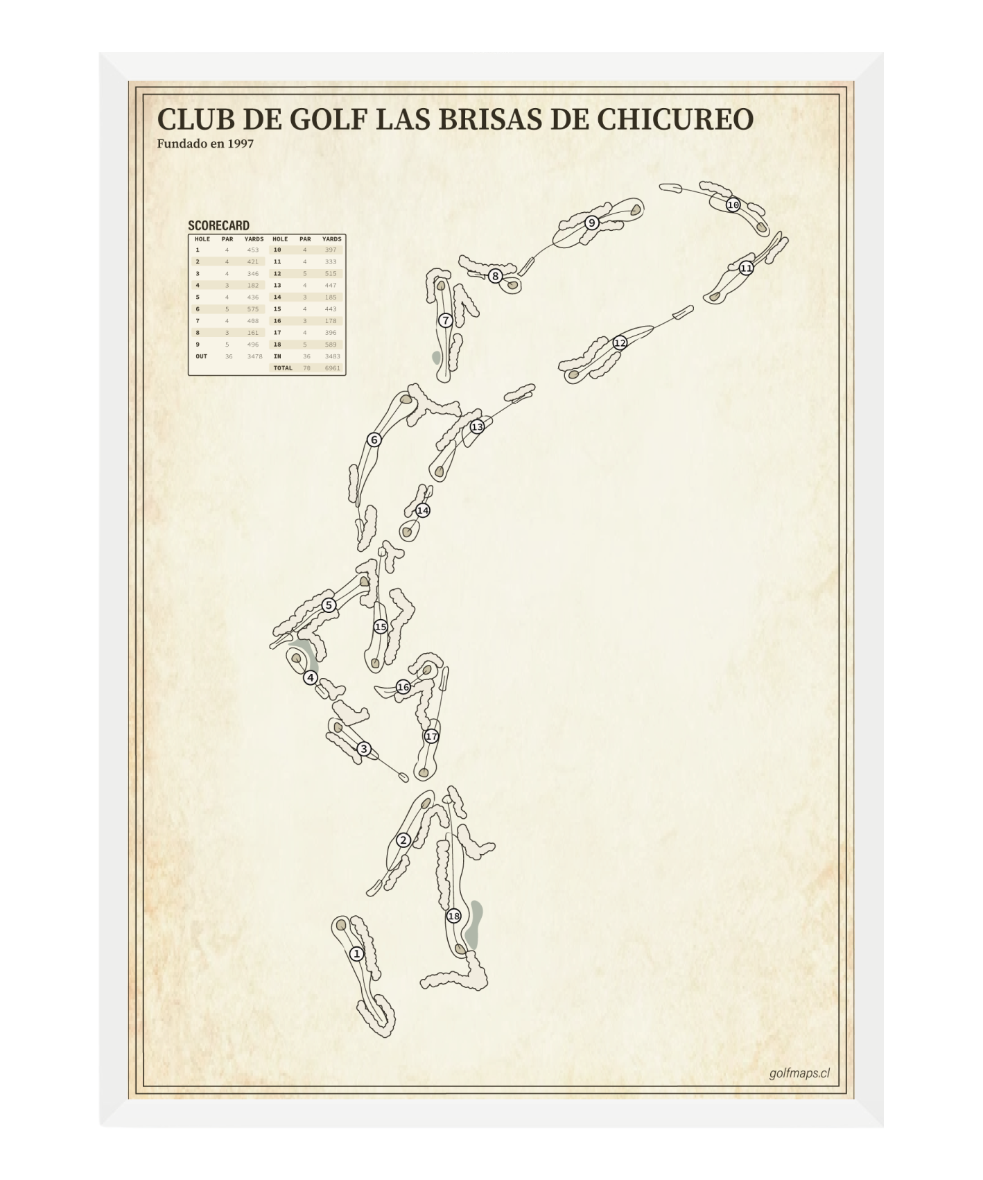 Club de Golf Las Brisas de Chicureo (Montaña) - Treasure Map Series